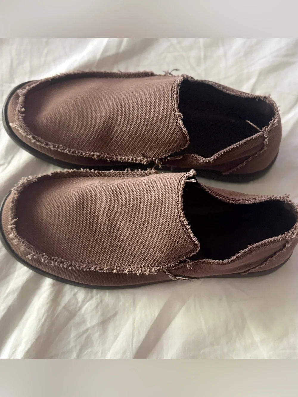 CROCS Men's Dark Brown Canvas Slip-On Loafers